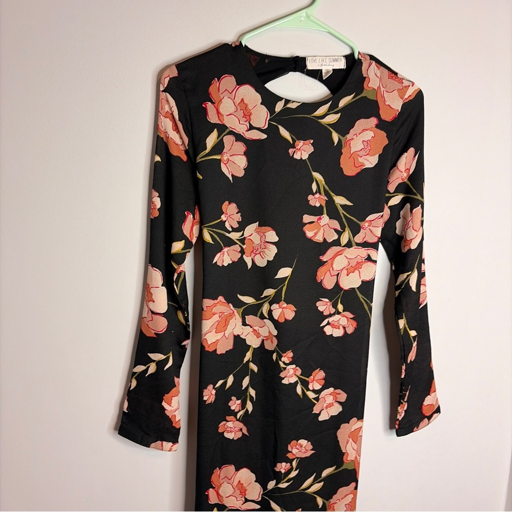 Love Like Summer x Billabong Black Floral Long Sleeve Maxi Dress Small - Picture 4 of 8